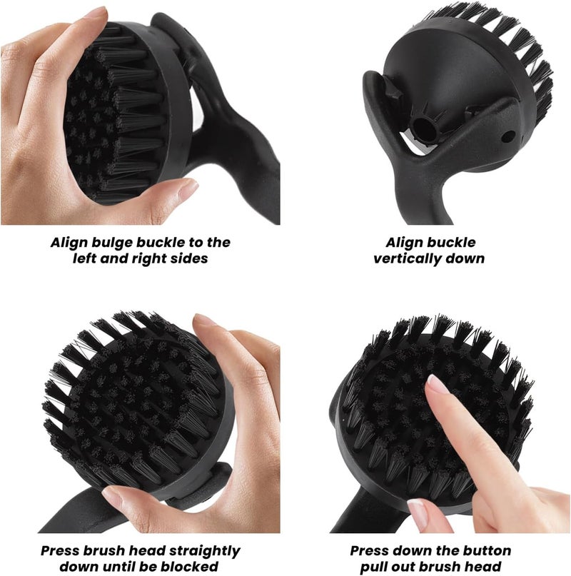 Topyond Espresso Coffee Machine Cleaning Brush, 360° Coffee Grinder Brush with Detachable Head, Nylon Bristles Barista Tool, Group Head Brush for 51mm 54mm Coffee Maker - Image 5